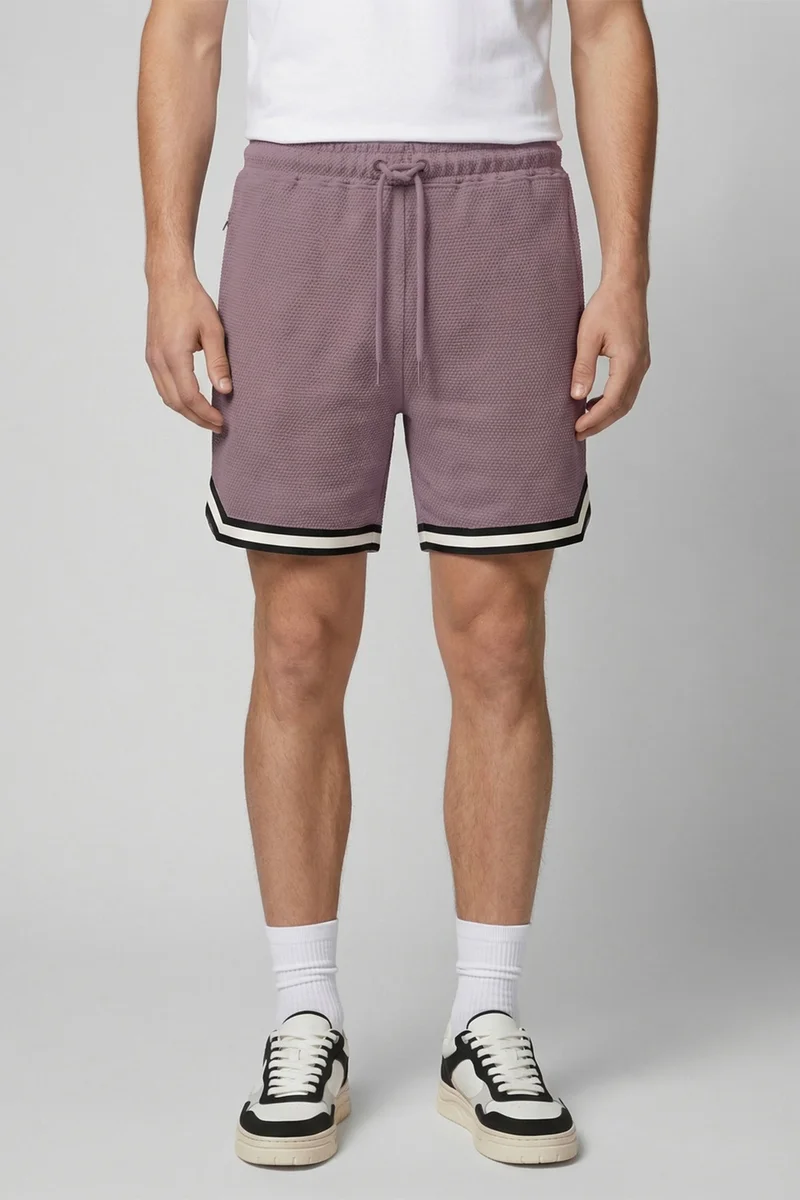 نوبيرو Nobero Popcorn Textured Shorts | Men’s Shorts | Oversized Fit | 280 GSM 100% Cotton Popcorn Knit | Textured Knit Comfort | Elasticated Drawcord Waist + Welt Pockets | Available in 5 Colours