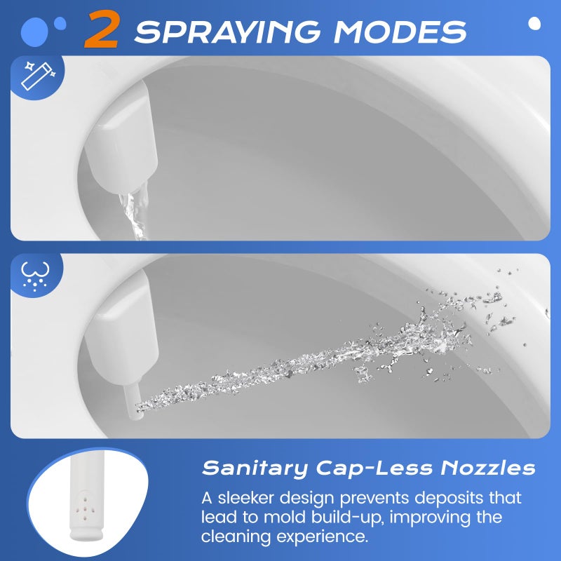 SAMODRA Ultra-Slim Hygienic Bidets Attachment for Existing Toilets - Adjustable Fresh Water Pressure Self Cleaning Nozzle Easy to Install, Silver - Image 2