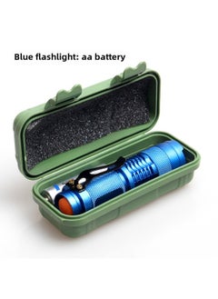 Dry Battery Flashlight Reading Student Dormitory Special Strong Light Super Bright Children's Eye Protection Small Flashlight-Product Specifications:Peacock Blue, Brightness Upgrade, Three Levels Of Adjustable Blue, Free 2 Batteries