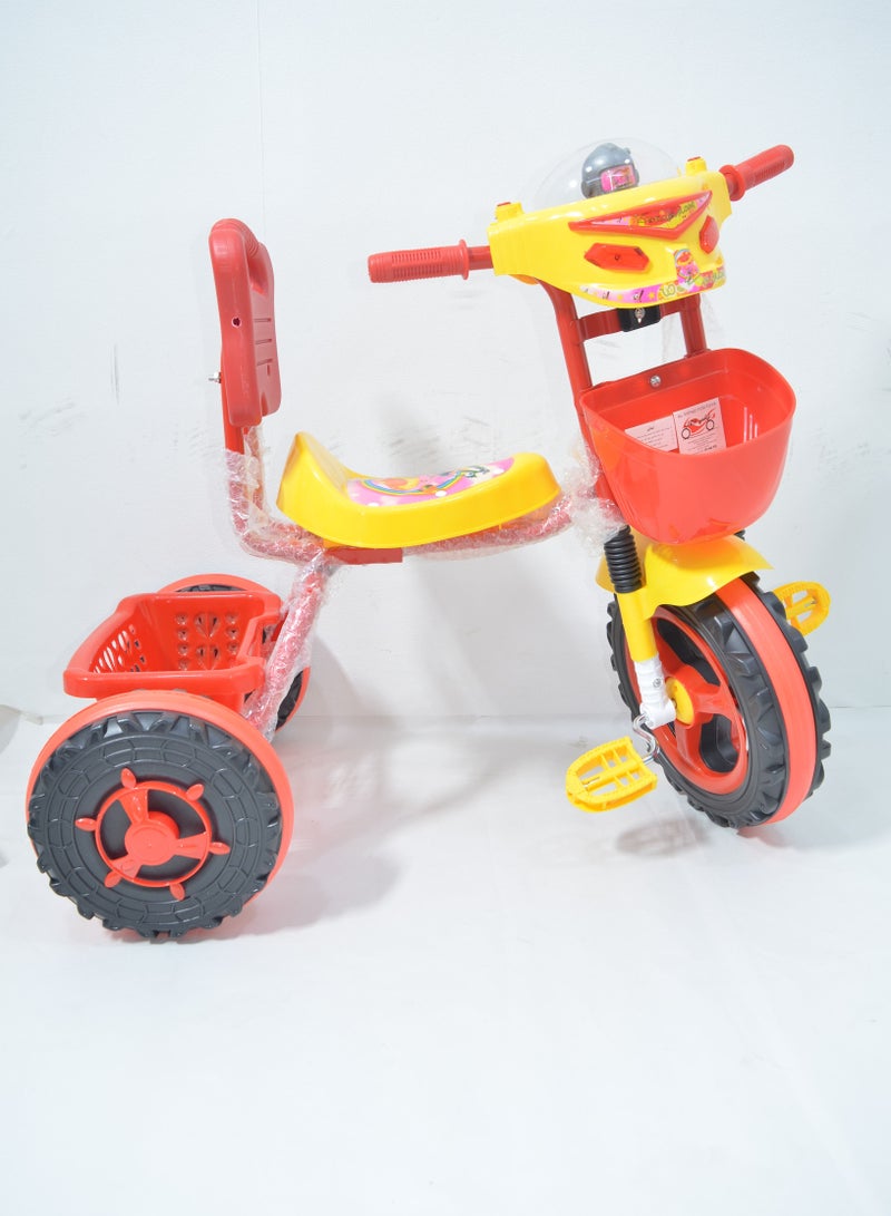 Children's Tricycles Plastic with a Front and Rear Basket Lights and Music in The Front - Image 4