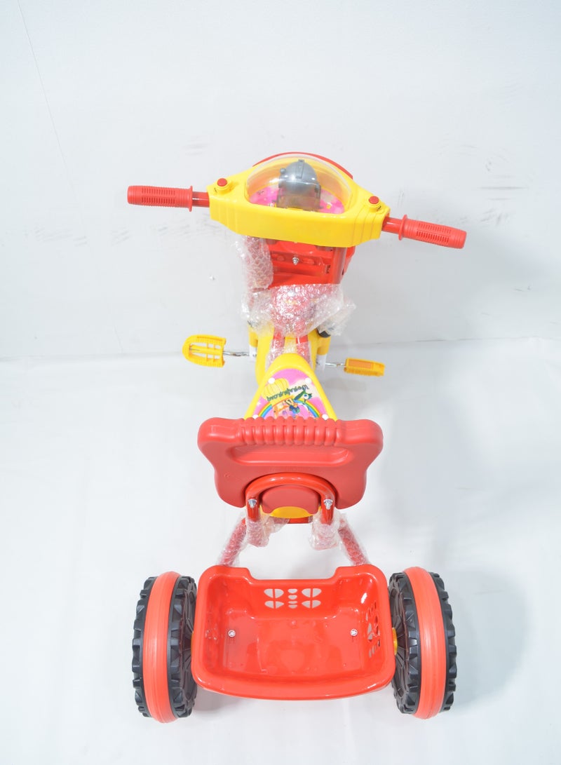 Children's Tricycles Plastic with a Front and Rear Basket Lights and Music in The Front - Image 5