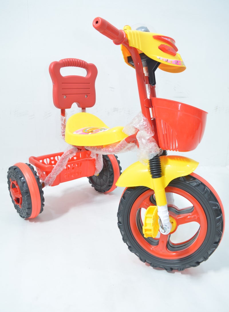 Children's Tricycles Plastic with a Front and Rear Basket Lights and Music in The Front - Image 3