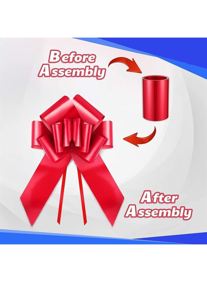 Pull Bows, 30" Gift Bows Giant Bow for Car Birthday Bow, Bow for Gifts for Present Bouquet Floral Arrangements Birthday Wedding Decoration(RED) - Image 4