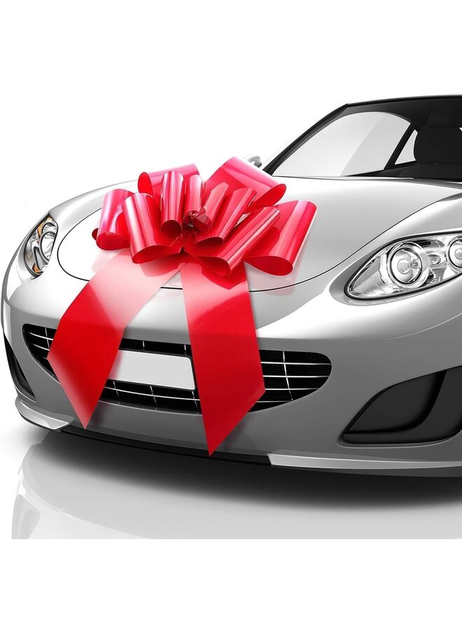 Pull Bows, 30" Gift Bows Giant Bow for Car Birthday Bow, Bow for Gifts for Present Bouquet Floral Arrangements Birthday Wedding Decoration(RED) - Image 1