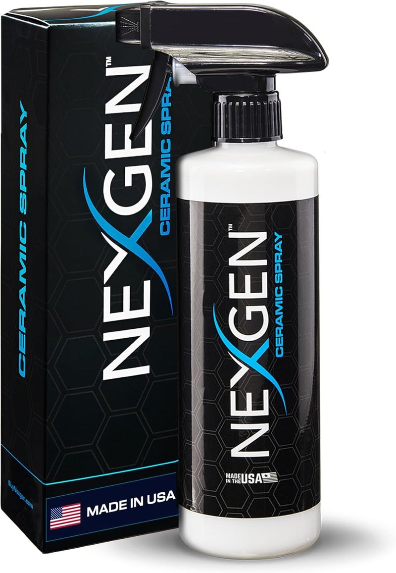 NEXGEN رذاذ السيراميك ثنائي أكسيد السيليكون - سهل التطبيق، رذاذ طلاء السيراميك للسيارات - مادة مانعة للتسرب من الدرجة الاحترافية لطلاء السيارات، المركبات الترفيهية، الدراجات النارية، القوارب، والدراجات الرباعية - 16 أونصة - Image 1