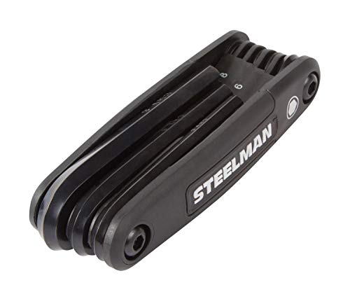 Steelman Portable Folding Hex Key Wrench Metric Multi-Tool, Set Includes 1.5, 2, 2.5, 3, 4, 5, 6, and 8mm Sizes, Chamfered Ends, Steel, Corrosion-Resistant Black Oxide Coating - Image 4