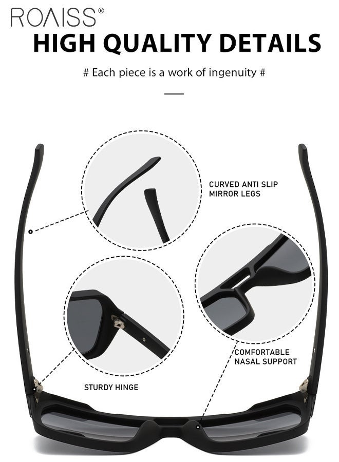 رويس نظارات شمسية رجالية بتصميم طيار، حماية من الأشعة فوق البنفسجية UV400، مزودة بأذرع فريدة، نظارات شمسية عصرية مضادة للوهج للرجال، مناسبة للقيادة والصيد والسفر، مقاس 58 مم - Image 5