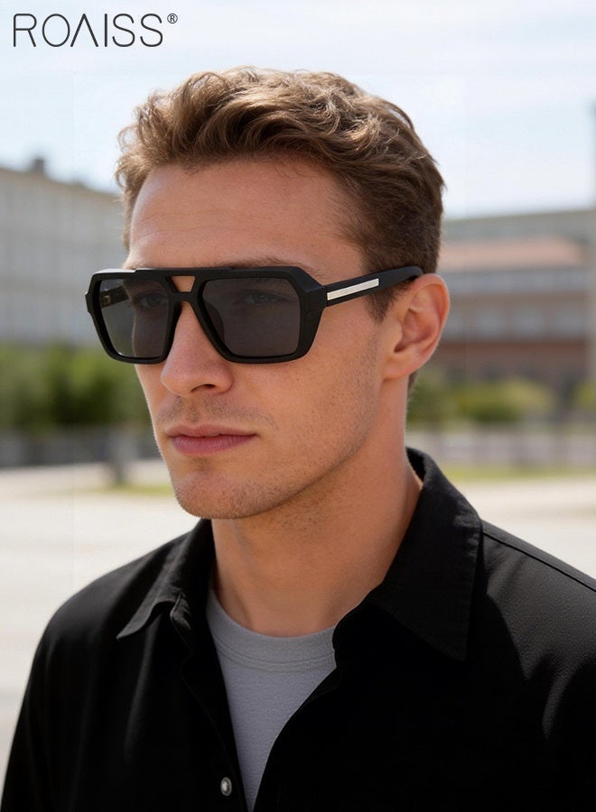 رويس نظارات شمسية رجالية بتصميم طيار، حماية من الأشعة فوق البنفسجية UV400، مزودة بأذرع فريدة، نظارات شمسية عصرية مضادة للوهج للرجال، مناسبة للقيادة والصيد والسفر، مقاس 58 مم - Image 2
