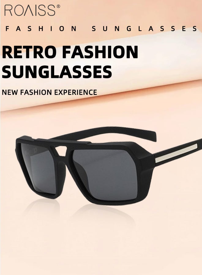 رويس نظارات شمسية رجالية بتصميم طيار، حماية من الأشعة فوق البنفسجية UV400، مزودة بأذرع فريدة، نظارات شمسية عصرية مضادة للوهج للرجال، مناسبة للقيادة والصيد والسفر، مقاس 58 مم - Image 3