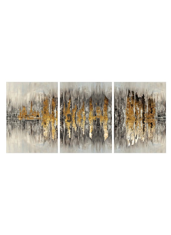 Marktna - Set Of 3 Framed Canvas Wall Arts Stretched Over Wooden Frame with an Abstract Design - Image 1