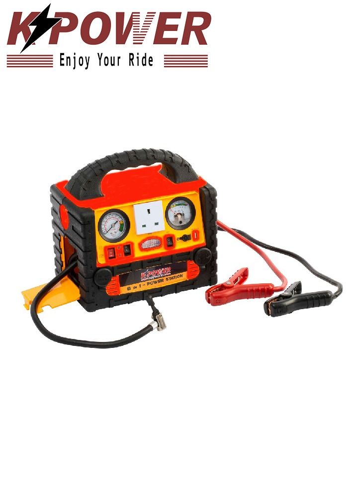 K POWER محطة طاقة احترافية KP-PS-3700 بقدرة 1400 أمبير مع مشغل قفز وضاغط هواء 260 رطل لكل بوصة مربعة - Image 5