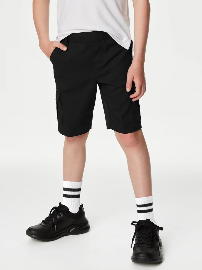 COTTON DAY Unisex School Kids Boys Girls Soft Cotton White Athletic Socks with Black Gray Stripes 8-10 Years L (10) - Image 2