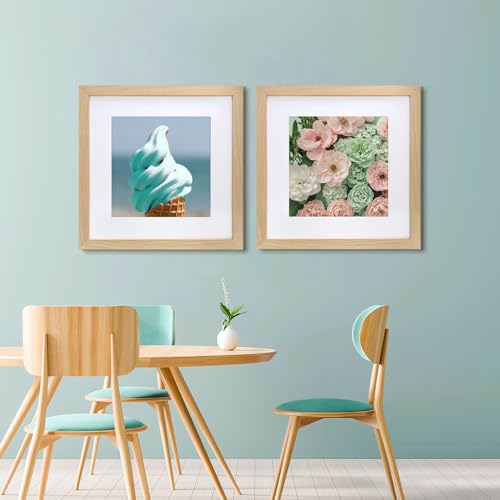 VNVNK 15x15 Frame Natural Wood Color, Perfect for 15x15 Inch Picture without Mat or 11x11 Inch Picture with Mat, Home Wall Decor Picture Frame-1 PCS - Image 3