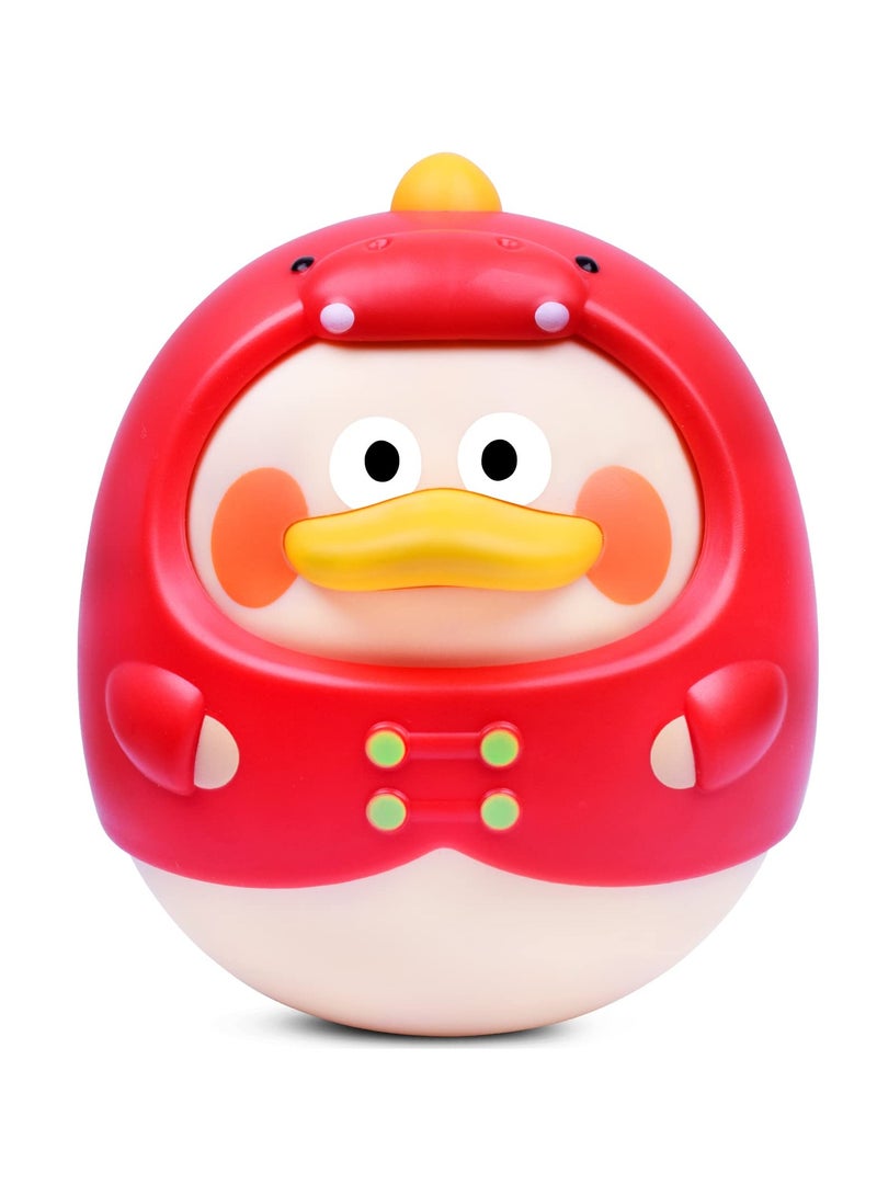 SYOSI Roly Poly Baby Toys 6 to 12 Months,tummy Time Toys Musical Wobbler Toy,tumbler Early Education Toys,tinkling Sound Newborn Gift for 0 6 Months,12 18 Months Old Baby for Infant Boy Girl Gifts Red  - Image 1