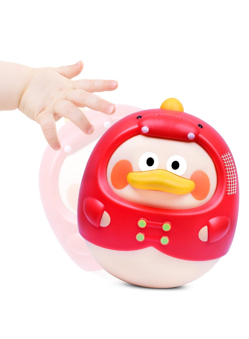 SYOSI Roly Poly Baby Toys 6 to 12 Months,tummy Time Toys Musical Wobbler Toy,tumbler Early Education Toys,tinkling Sound Newborn Gift for 0 6 Months,12 18 Months Old Baby for Infant Boy Girl Gifts Red  - Image 4