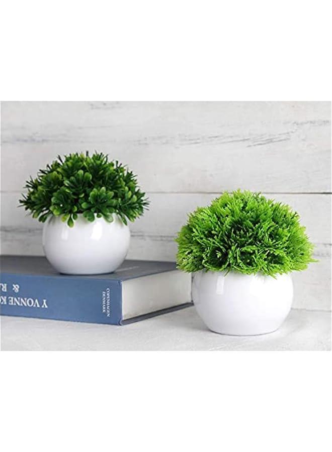 Greenery Artificial Mini Bonsai Plants Artificial Plants Potted Fake Bonsai Ball Plant Faux Green Grass with Pots - Image 5