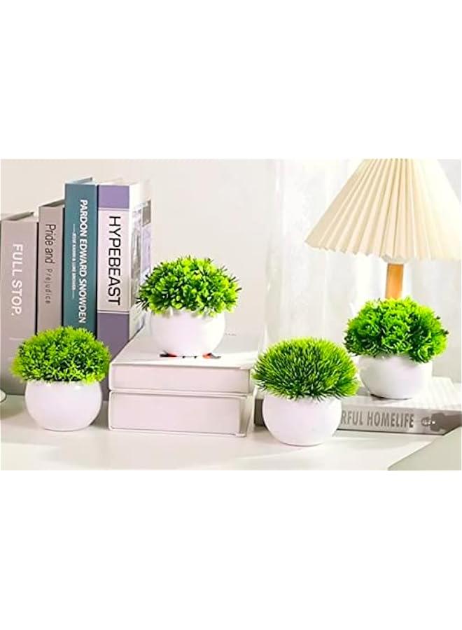 Greenery Artificial Mini Bonsai Plants Artificial Plants Potted Fake Bonsai Ball Plant Faux Green Grass with Pots - Image 2