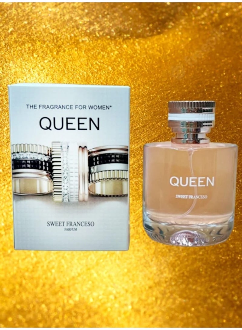 عام عطر "كوين" (Queen) من العلامة التجارية سويت فرانسيسو (Sweet Franceso)، ويأتي في زجاجة بحجم 100 مل. - Image 1