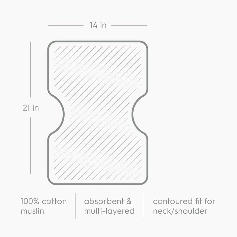 Little Unicorn Ultra-Absorbent Premium Burp Cloth | Soft on Baby's Skin | Larger Size | Ergonomic Design (Grey Stripe) - Image 4