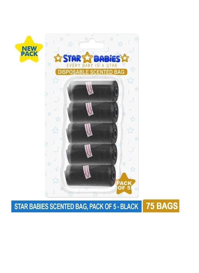 STAR BABiES Star Babies - Scented Bag Blister - Pack of 5/75 Bags - Black  - Image 2