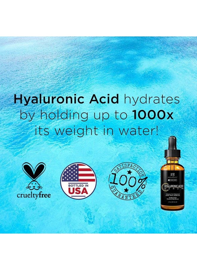 Radha beauty Hyaluronic Acid Serum for Skin, 2 fl. oz - Infused with Vitamin C, Vitamin E, Green Tea & Jojoba Oil, Intensive Moisture and Hydration for Anti-Aging, Wrinkles, and Fine Lines  - Image 4
