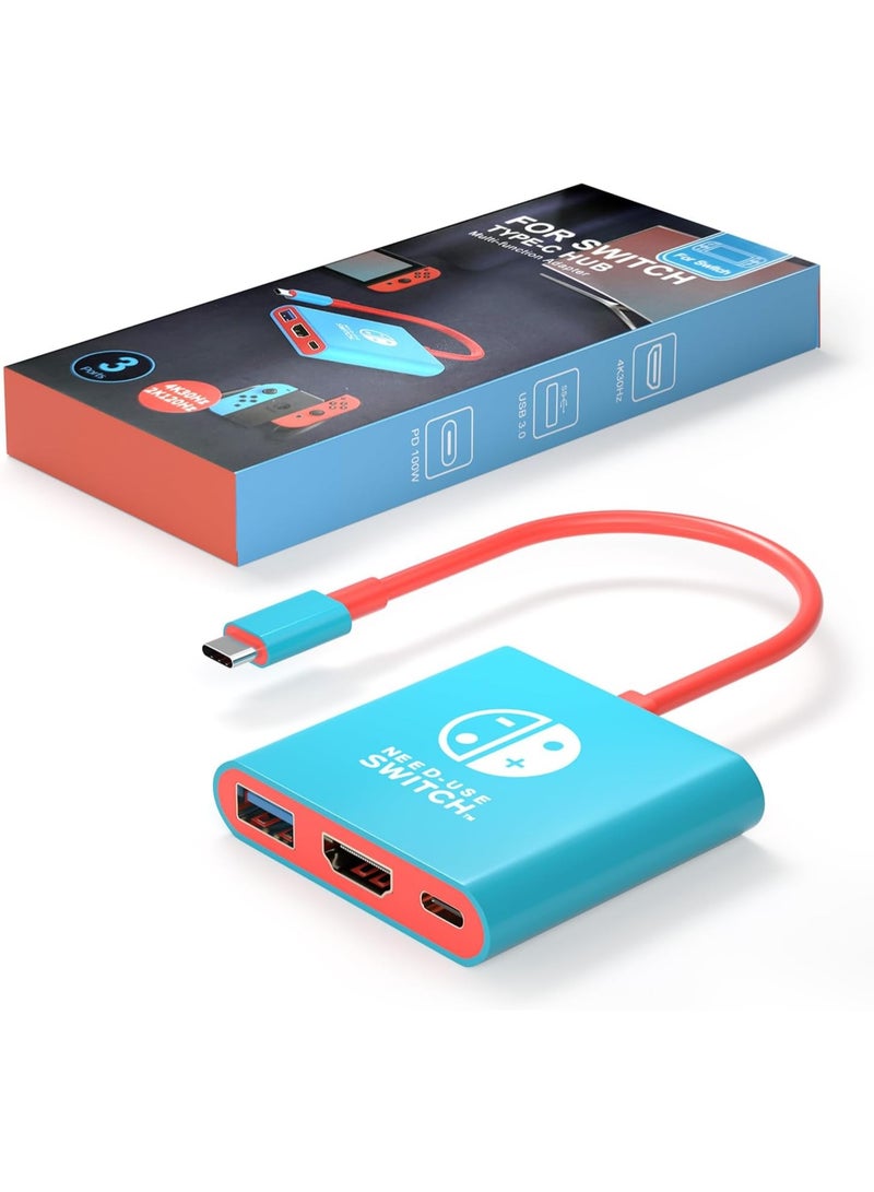 قاعدة توصيل سويتش محمولة مع محول تلفزيون HDMI ومنفذ USB3.0 وشحن PD متوافقة مع Switch OLED وSwitch 2 للسفر والألعاب - Image 1