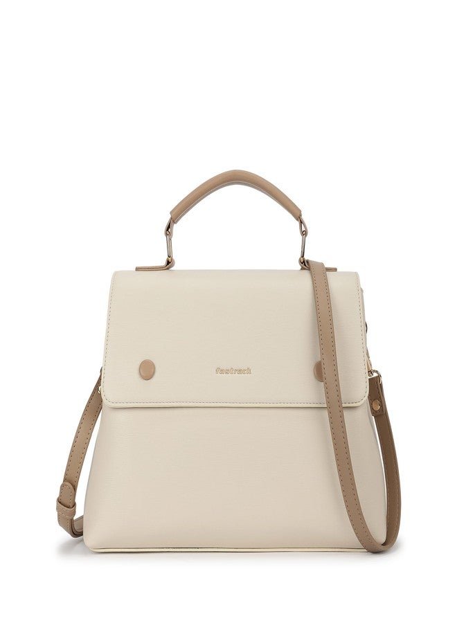 Fastrack Boss Vibe Satchel Bag for Women | Medium Size with Flap Button Lock, Adjustable Sling Belt & Top Handle | Stylish 4.7L Satchel for Everyday Use - Image 1