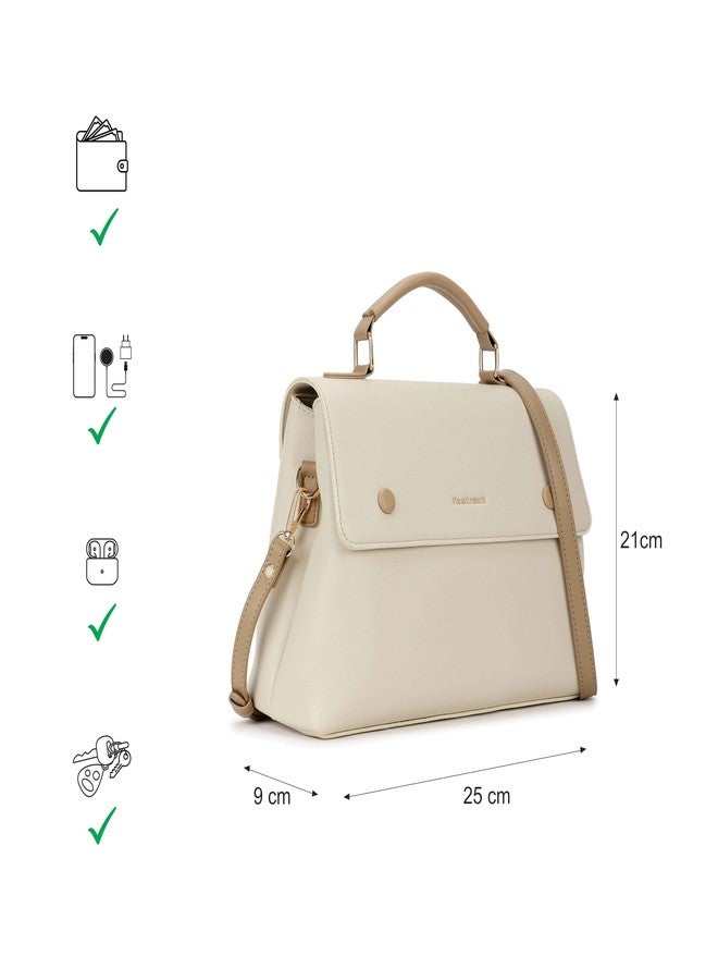 Fastrack Boss Vibe Satchel Bag for Women | Medium Size with Flap Button Lock, Adjustable Sling Belt & Top Handle | Stylish 4.7L Satchel for Everyday Use - Image 4