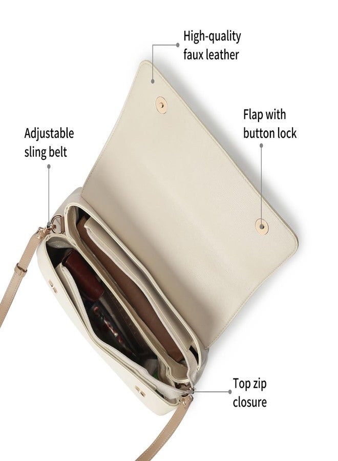 Fastrack Boss Vibe Satchel Bag for Women | Medium Size with Flap Button Lock, Adjustable Sling Belt & Top Handle | Stylish 4.7L Satchel for Everyday Use - Image 3