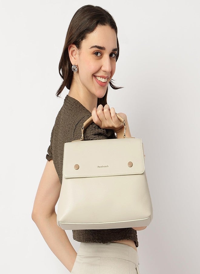 Fastrack Boss Vibe Satchel Bag for Women | Medium Size with Flap Button Lock, Adjustable Sling Belt & Top Handle | Stylish 4.7L Satchel for Everyday Use - Image 2