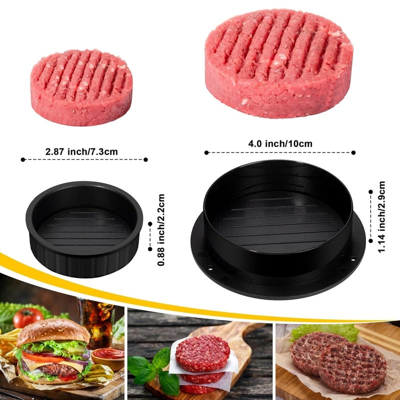 Sevia 3 in 1 Burger Press Hamburger Patty Maker Stuffed Burgers Press for BBQ NonStick Sliders Beef Burger Press Essential Grilling Accessory for Home Cooks Black - Image 2