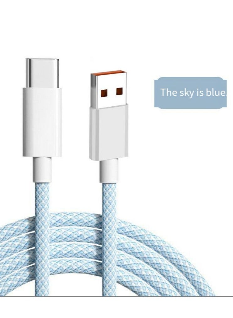 خط شحن سريع (أزرق، متر واحد) ينطبق على هاتف واجهة USB-TPYEC - Image 1