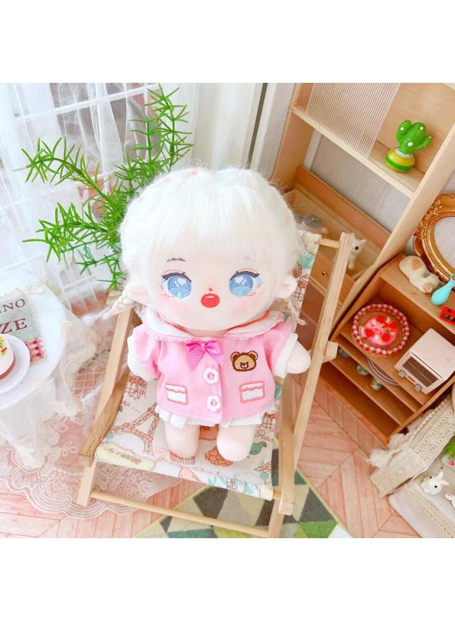 20cm Non-attribute Star Doll Humanoid Doll Plush Toy Sea Salt Clever Internet Red Cute Cotton Doll Nude Doll-Specifications:No Skeleton 20cm-Color:Haiyan Qiaoqiao + Yellow Waistcoat Skirt Set