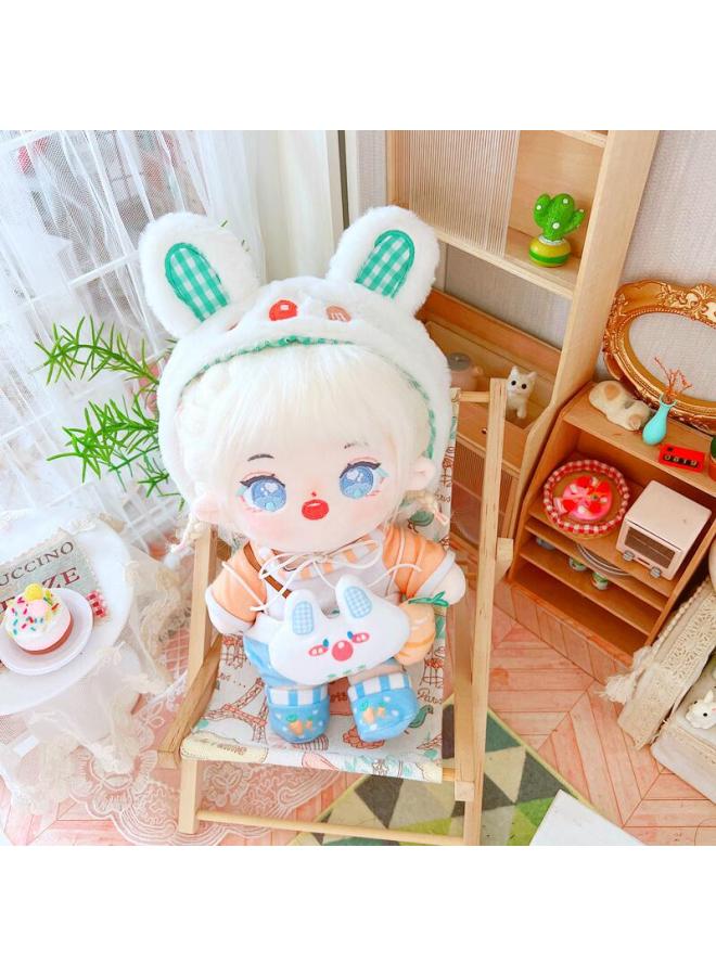 20cm Non-attribute Star Doll Humanoid Doll Plush Toy Sea Salt Clever Internet Red Cute Cotton Doll Nude Doll-Specifications:No Skeleton 20cm-Color:Haiyan Qiaoqiao + Yellow Waistcoat Skirt Set