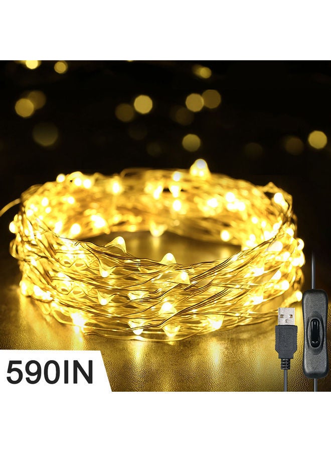 NIBEMINENT 150-LED Waterproof Decorative String Light Clear 590inch - Image 2