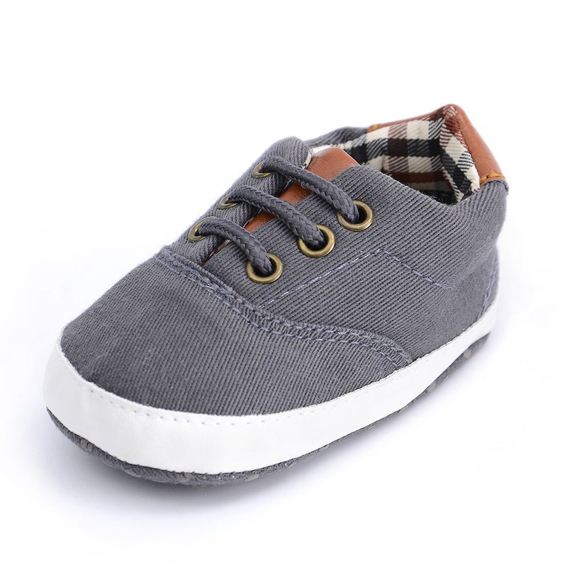 Spring Autumn Solid Casual Baby Canvas Sneakers Dark gray