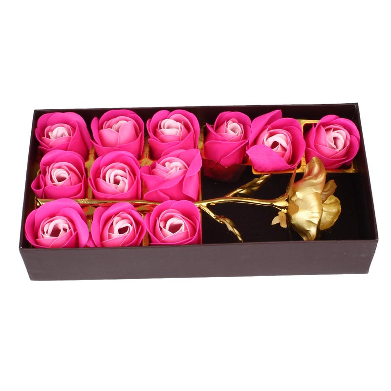 Natali Artificial Rose And Scented Roses Box & Love Scroll Card (Brown, 12 Pieces) - Image 4