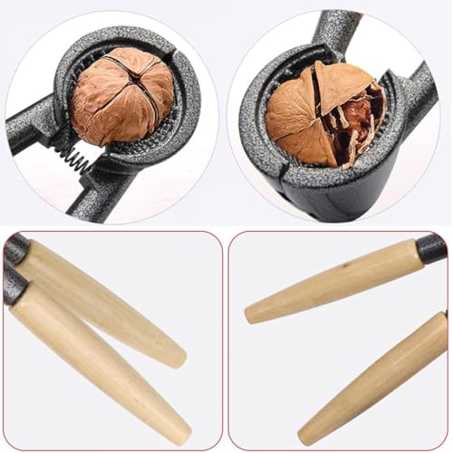Prostuff.in® Luxury Die Cast Aluminium Alloy Clamp Plier Portable Smart Pincers Heavy Duty Bottle Opener for Pecans, Almonds, Brazil Nuts, Hazelnuts Pista Pecan Tool Nutcracker Wooden Handle 1 Pcs - Image 4