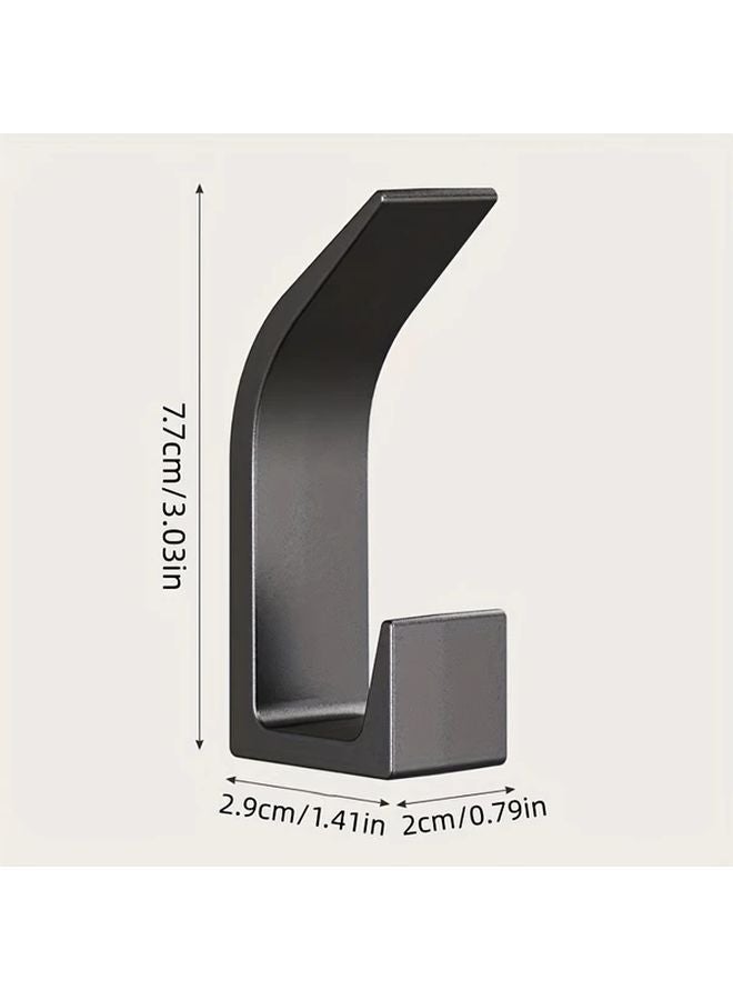 10pcs Black Heavy Duty Adhesive Hooks No Drill Damage Free Wall Mounted Organizer - Image 3