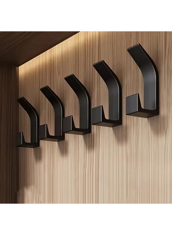 10pcs Black Heavy Duty Adhesive Hooks No Drill Damage Free Wall Mounted Organizer - Image 5