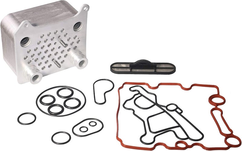 AA Ignition Engine Oil Cooler Kit - Compatible with Ford Trucks - Powerstroke 6.0L V8 F250, F-350, F450, F550 Super Duty, Excursion, E350, E-450 - Replaces Part 904-228, OCK388, 3C3Z 6A642 CA - Gasket Seal Kit - Image 1