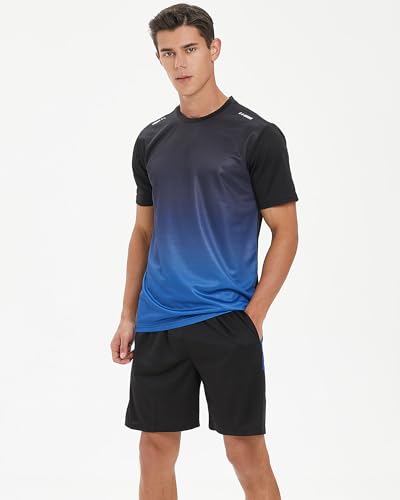 BOOMCOOL Shirts Shorts Workout Set:Men's 2 Piece Clothes Short set outfits Gym Active Athletic Basketball Exercise Fit for Out T Sports(Black) - Image 3
