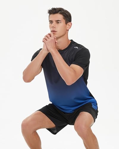 BOOMCOOL Shirts Shorts Workout Set:Men's 2 Piece Clothes Short set outfits Gym Active Athletic Basketball Exercise Fit for Out T Sports(Black) - Image 2