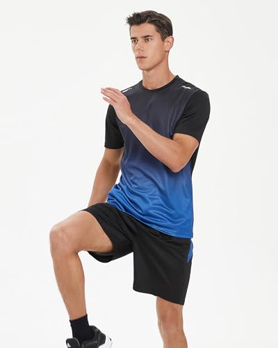 BOOMCOOL Shirts Shorts Workout Set:Men's 2 Piece Clothes Short set outfits Gym Active Athletic Basketball Exercise Fit for Out T Sports(Black) - Image 4