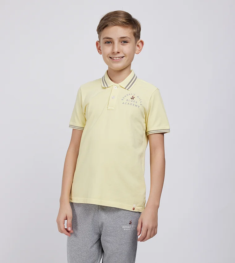 BEVERLY HILLS POLO CLUB Typographic Print Polo T-shirt