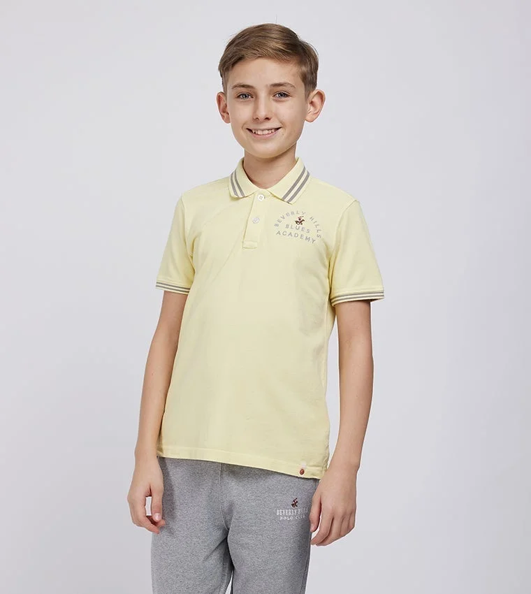 Typographic Print Polo T-shirt