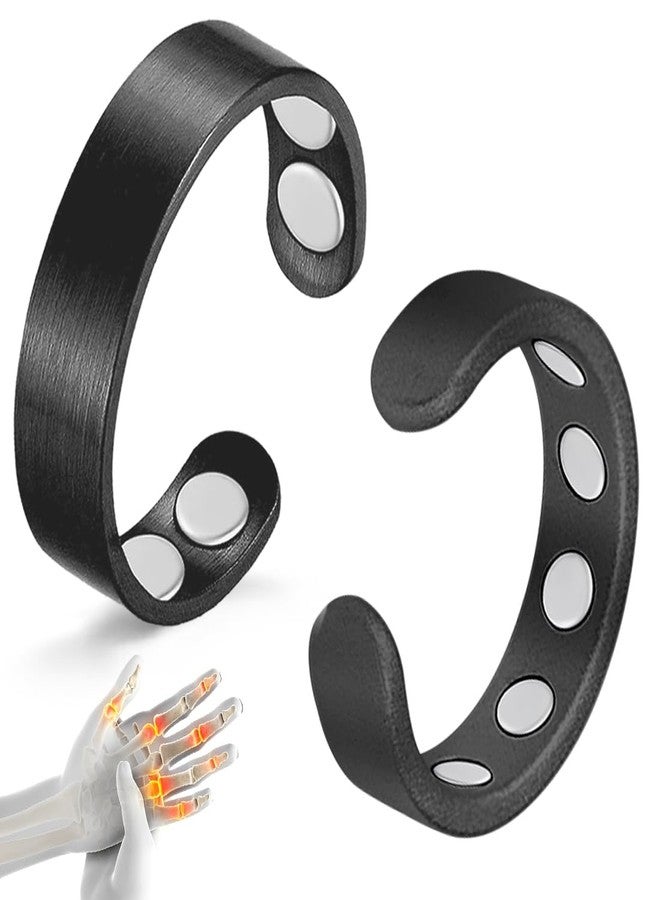 Cigmag 9X Copper Rings for Women Men, with Powerful Magnets, Adjustable Solid Pure Copper (Black Matte) - Image 1
