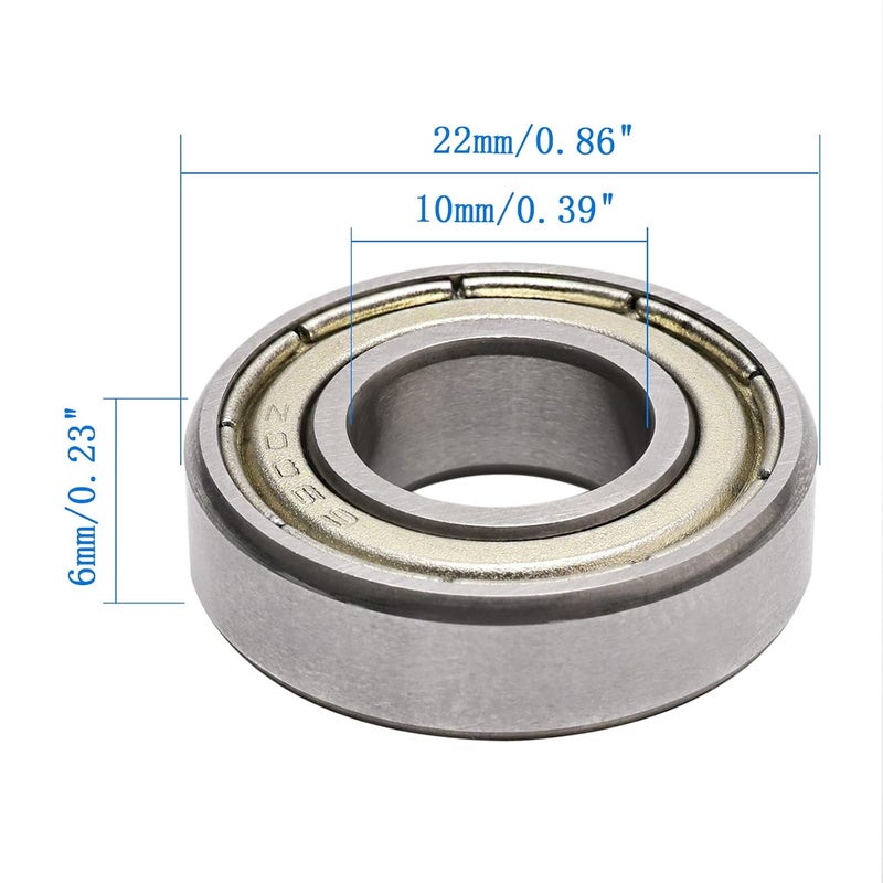 NewZoll 10x22x6mm 6900ZZ Metal Shielded Skateboard Ball Bearing Bearings 6900z 5PCS Skateboard Bearings - Image 2