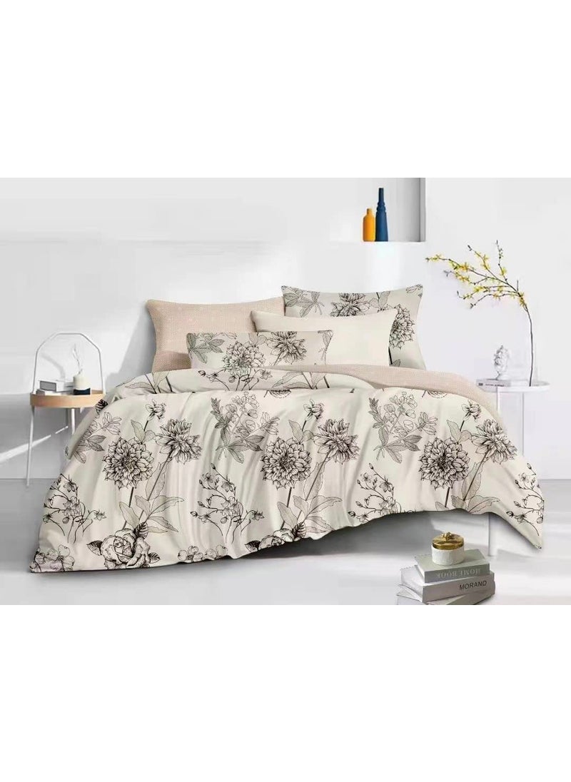 Ab Home Decor Ab Home Decor SuperSoft MicrofiberAC Comforter Double Bed II BlanketDoharDuvet for All WeatherSeasonsGlace CottonCream Flowers  - Image 2