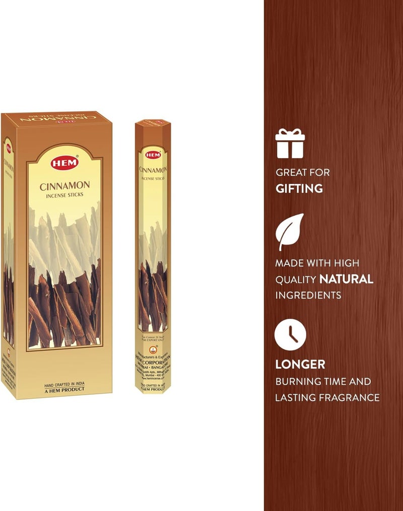 HEM Cinnamon Incense Sticks - Box of Six 20 Gram Tubes - Image 4